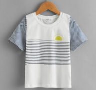 Toddler Boys Striped Sun Print Tee