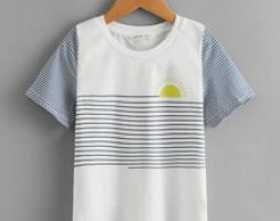 Toddler Boys Striped Sun Print Tee