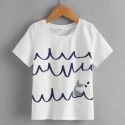 Toddler Boys Wave Line Print Tee