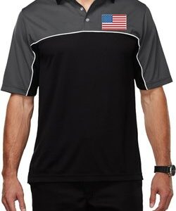 US Flag Pocket Print Mens Polo Shirt