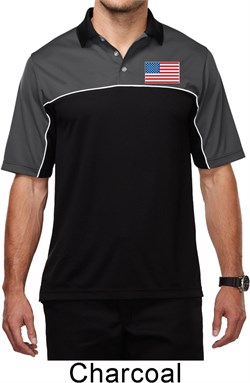 US Flag Pocket Print Mens Polo Shirt