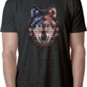 USA Wolf Mens Burnout Shirt