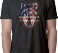 USA Wolf Mens Burnout Shirt