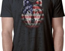 USA Wolf Mens Burnout Shirt