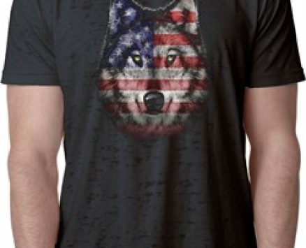 USA Wolf Mens Burnout Shirt