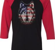 USA Wolf Mens Raglan Shirt