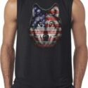 USA Wolf Mens Sleeveless Shirt