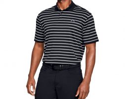 Under Armour Men’s Performance Textured Stripe Polo Shirt Black, Small – Mens Golf Shirts at Academy Sports