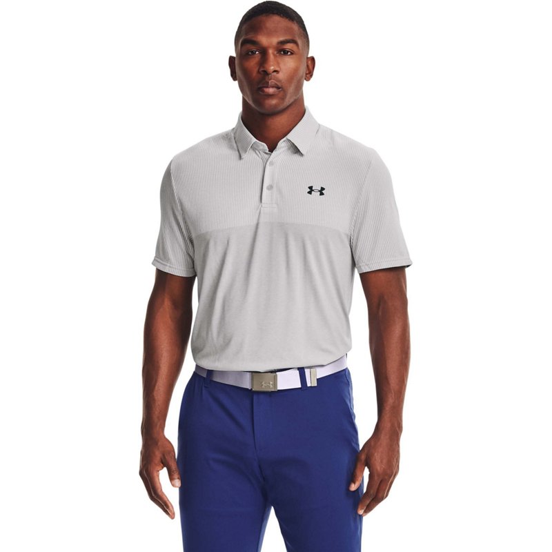 Under Armour Men's UA Vanish Seamless Blocked Polo Shirt Gray, Large - Mens Golf Shirts at Academy Sports