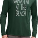 Yoga Namastay at the Beach Mens Dry Wicking Long Sleeve Shirt