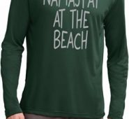 Yoga Namastay at the Beach Mens Dry Wicking Long Sleeve Shirt