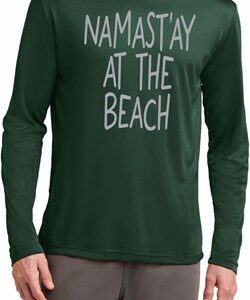 Yoga Namastay at the Beach Mens Dry Wicking Long Sleeve Shirt