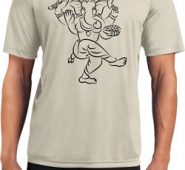 Yoga Tee Black Sketch Ganesha Moisture Wicking T-shirt
