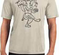 Yoga Tee Black Sketch Ganesha Moisture Wicking T-shirt