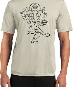 Yoga Tee Black Sketch Ganesha Moisture Wicking T-shirt