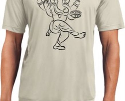 Yoga Tee Black Sketch Ganesha Moisture Wicking T-shirt