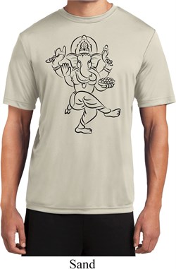 Yoga Tee Black Sketch Ganesha Moisture Wicking T-shirt