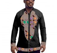 african men’s shirts black african clothes patchwork shirt wedding outfits man dashiki clothing customized