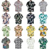 aoliwen brand men’s shirt summer breathable hawaiian beach vacation shirt color casual men’s printing large size