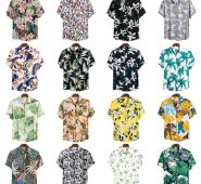 aoliwen brand men’s shirt summer breathable hawaiian beach vacation shirt color casual men’s printing large size