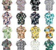 aoliwen brand men’s shirt summer breathable hawaiian beach vacation shirt color casual men’s printing large size