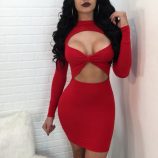 as a woman nightclub solid party clothes long hip women’s dress