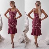 attacked from the black woman and rose red lace spaghetti strap celebrity mermaid cocktail party dress bandag