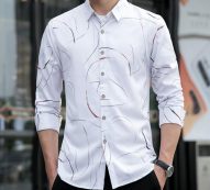 autumn white mens striped shirt fashion casual flower shirt men large size 7xl black camisa masculina