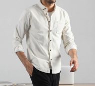 autumn winter men’s shirts streetwear casual slim fit shirts men solid corduroy pocket long sleeves blouse camisas hombre