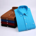 autumn winter new men casual shirts solid regular corduroy long sleeved man’s business shirt