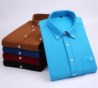 autumn winter new men casual shirts solid regular corduroy long sleeved man’s business shirt