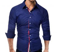 brand 2017 fashion male shirt long-sleeves color casual mens dress shirts slim men shirt 3xl asdf