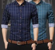 business casual high-quality men’s shirt spring autumn men’s social formal dress long-sleeved lapel lattice comfortable blouse