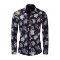 casual cotton flower printed men’s shirt streetwear work shirt cool male floral hawaiian beach travel shirts camisa masculina