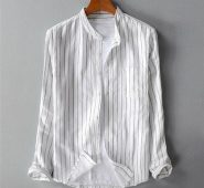 casual mens stiped shirts long sleeve single breasted shirts cotton linen casual men’s plus size m-5xl