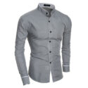 china style mandarin collar men’s shirts casual young man fashion boys slim fit m-2xl clothes wholesale low price