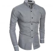 china style mandarin collar men’s shirts casual young man fashion boys slim fit m-2xl clothes wholesale low price
