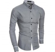 china style mandarin collar men’s shirts casual young man fashion boys slim fit m-2xl clothes wholesale low price