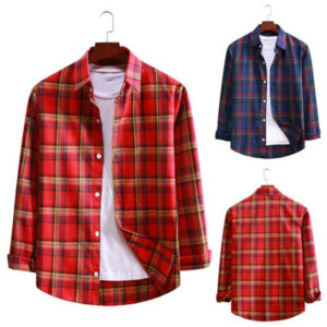 classic fashion mens plaid shirts young boys casual check long sleeve shirts irregular hem coat soft autumn jackets