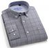 cotton oxford fabric casual men plaid shirt long sleeve male checked shirts striped regular fit button collar leisure easy care