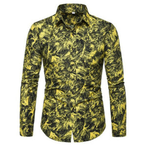 daily casual mens new fashion long sleeve shirts printing slim comfortable single breasted hawaiian men's casual shirts