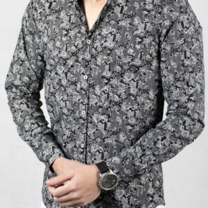 deepsea black men 's shirt 100 cotton flower motif pattern narrow cut long sleeve spring summer casual party prom business office 20060