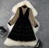 dresses european and american women’s wear winter style long – sleeved standneck with leopard print fashionable velvet dress p34u