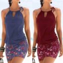 dresses woman fashion casual sleeveless party dress ladies robe femme summer style retro print beach vestidos