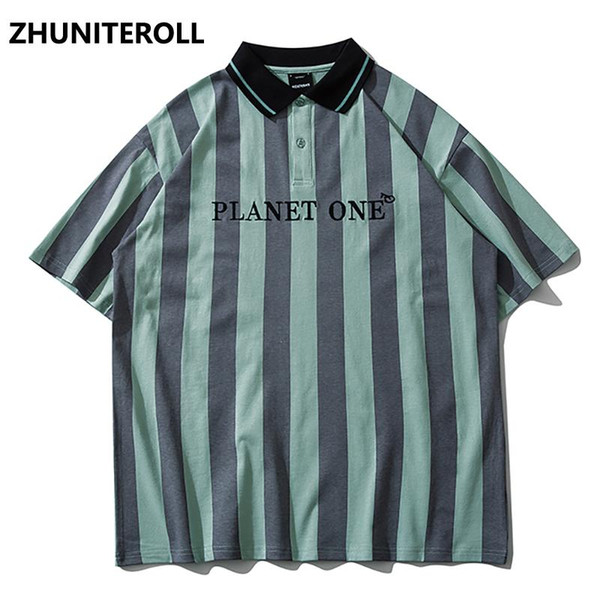 embroidery letter men hawaiian shirt 2021 hip hop shirt streetwear striped harajuku beach summer short sleeve