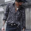 european american men’s shirts 2021 new fashion leopard print long-sleeved shirt casual vacation men’s clothing