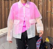 fashion men mesh shirt lapel long sleeve button pockets transparent nightclub party blouse streetwear camisas hombre incerun