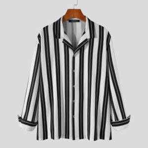 fashion men striped shirt 2021 lapel long sleeve breathable button casual blouse streetwear leisure brand camisas s-5xl incerun