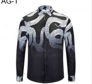 fashion new men’s wear men’s shirts european style black and white print long sleeved shirt personality male blouse sellers hot