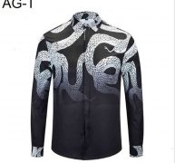 fashion new men’s wear men’s shirts european style black and white print long sleeved shirt personality male blouse sellers hot